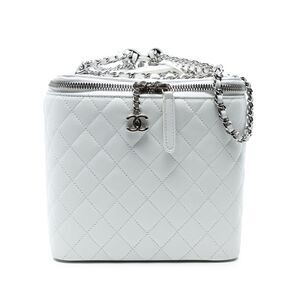 Chanel Large Quilted Lambskin Top Handle Jewelry Box With Chain